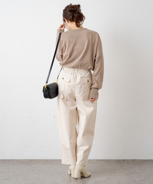 PUAL CE CIN（ピュアルセシン）の「ロゴインターシャニットプルオーバー（ニット/セーター・レディース・ベージュ/グレー・FREE）」の8枚目の写真