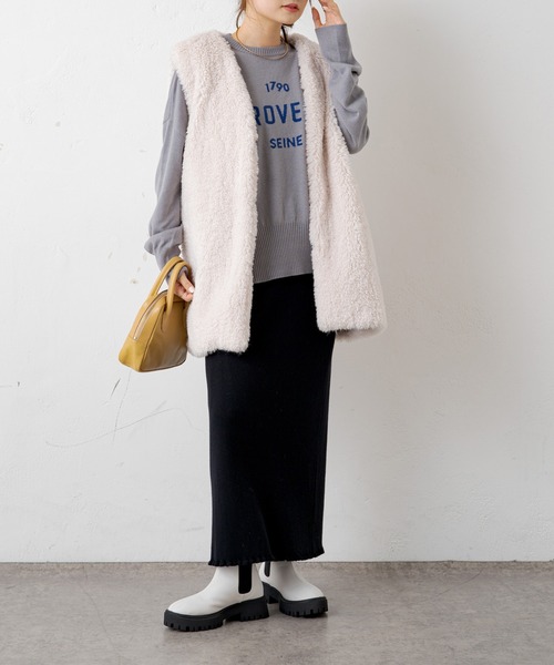 PUAL CE CIN（ピュアルセシン）の「ロゴインターシャニットプルオーバー（ニット/セーター・レディース・ベージュ/グレー・FREE）」の13枚目の写真