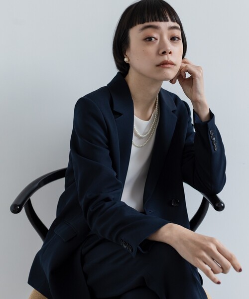 THE SHOP TK （ザ ショップ ティーケー ）の「◆【セレモニー/入卒/洗える/SETUP可】ダブルクロス ダブルジャケット（テーラードジャケット・レディース・ブラック/ライトグレー/ネイビー・11/12/13/14）」の3枚目の写真