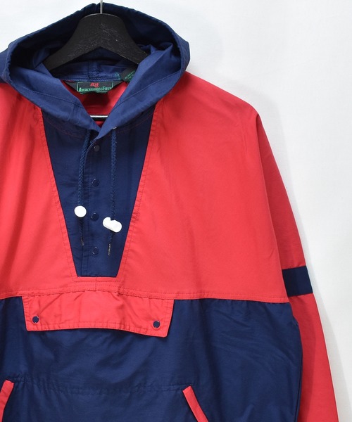 Abercrombie&Fitch(アバークロンビーアンドフィッチ)の「【ヴィンテージ古着】80's ABERCROMBIE&FITCH / アバクロンビー&フィッチ アノラックパーカー(ブルゾン・メンズ・レッド・MEDIUM)」の8枚目の写真
