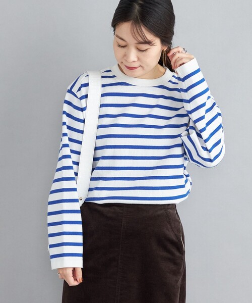 Coohem（コーヘン）の「【SHIPS別注】COOHEM:ウェーブコットンバスクプルオーバー（ニット/セーター・レディース・ブルー/イエロー/ブラック・ONE SIZE）」の3枚目の写真