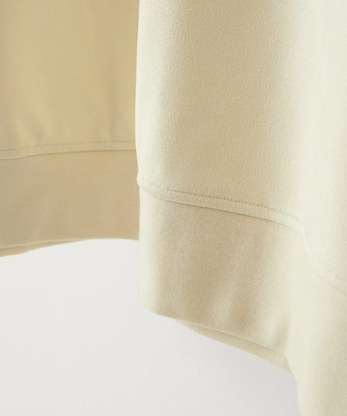 MONO-MART（モノマート）の「ハーフジップ ビッグカラー ルーズブラッシュドプルオーバー（スウェット・メンズ・グレイッシュベージュ/ブラック/ブラウン/アイボリー/オリーブ/ネイビー/ライトブルー/ライトグレー/チャコール/ダークグリーン/ダークグレー/パープル/ダークブラウン・M/L）」の17枚目の写真