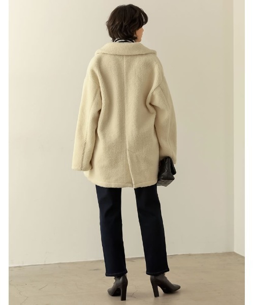[低身長サイズ有]オーバーサイズダブルブレストボアコート