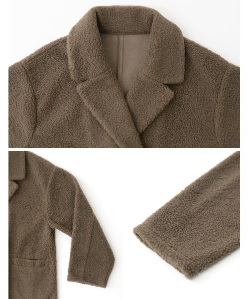 [低身長サイズ有]オーバーサイズダブルブレストボアコート