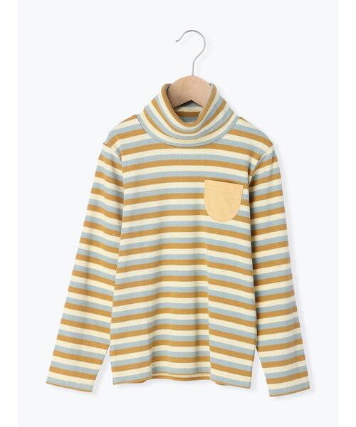 Samansa Mos2 Lagom（サマンサモスモスラーゴム）の「マルチボーダータートルネックカットソー（Tシャツ/カットソー・キッズ・オレンジ/マスタード/パープル・110cm/120cm/130cm/100cm/95cm）」の10枚目の写真