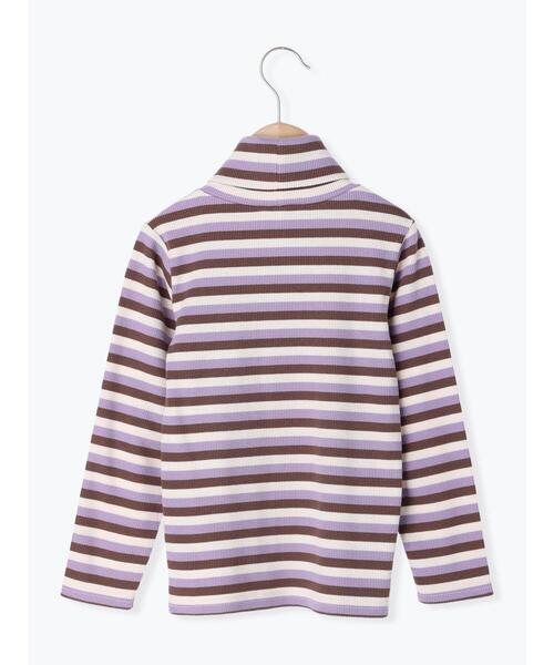 Samansa Mos2 Lagom（サマンサモスモスラーゴム）の「マルチボーダータートルネックカットソー（Tシャツ/カットソー・キッズ・オレンジ/マスタード/パープル・110cm/120cm/130cm/100cm/95cm）」の9枚目の写真