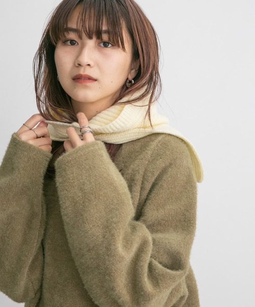 KBF(ケイビーエフ)の「ビッグニットバラクラバ(ニットキャップ/ビーニー・レディース・ブラック/アイボリー/ブルー・ONE)」の21枚目の写真