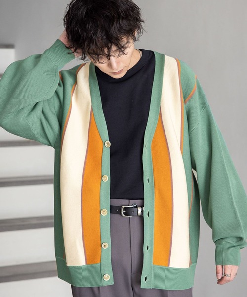 RAGEBLUE(レイジブルー)の「ミラノリブニットカーディガン(カーディガン/ボレロ・メンズ・ダークグレー/グリーン系その他/ブルー系その他/グリーン/オフホワイト・MEDIUM/LARGE)」の5枚目の写真
