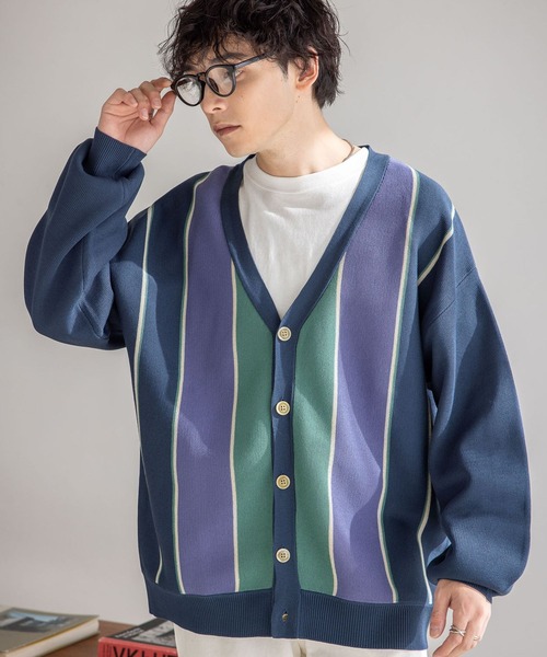 RAGEBLUE(レイジブルー)の「ミラノリブニットカーディガン(カーディガン/ボレロ・メンズ・ダークグレー/グリーン系その他/ブルー系その他/グリーン/オフホワイト・MEDIUM/LARGE)」の6枚目の写真