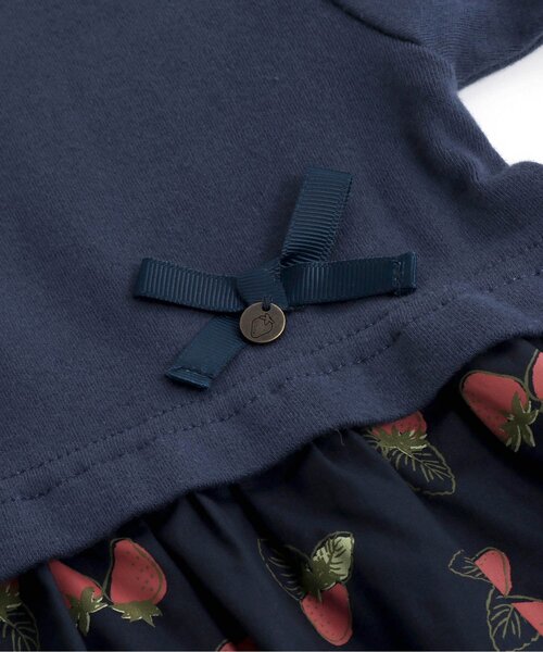 Seraph（セラフ）の「SWEET Strawberryドッキングワンピース（ワンピース・キッズ・ネイビー/ピンク・80/90/95/100/110/120/130/140）」の6枚目の写真