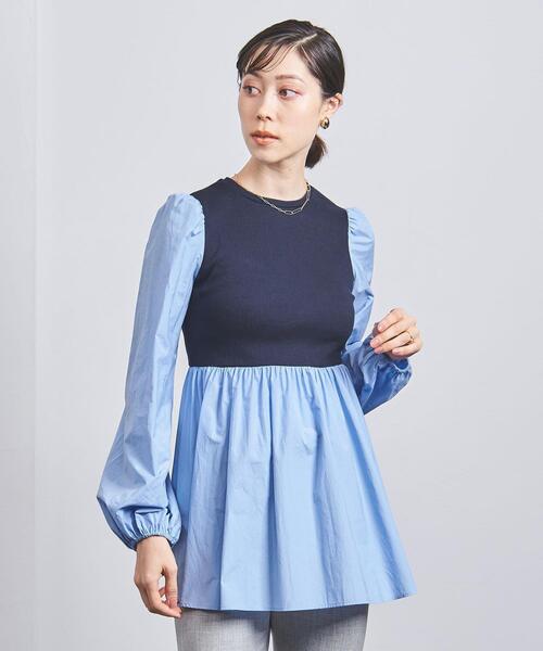 UNITED ARROWS（ユナイテッドアローズ）の「コンビ ランタンスリーブ カットソー（Tシャツ/カットソー・レディース・オフホワイト/ネイビー・FREE）」の21枚目の写真