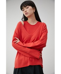 2WAY LAYERED DEEP V/N TOPS/2WAYレイヤードディープブイネックトップス