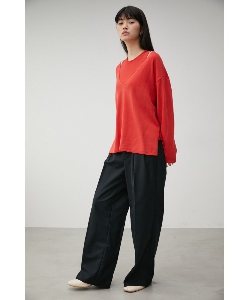 AZUL by moussy（アズールバイマウジー）の「2WAY LAYERED DEEP V/N TOPS/2WAYレイヤードディープブイネックトップス（シャツ/ブラウス・レディース・ブラック/オフホワイト/オレンジ・SMALL/MEDIUM）」の18枚目の写真