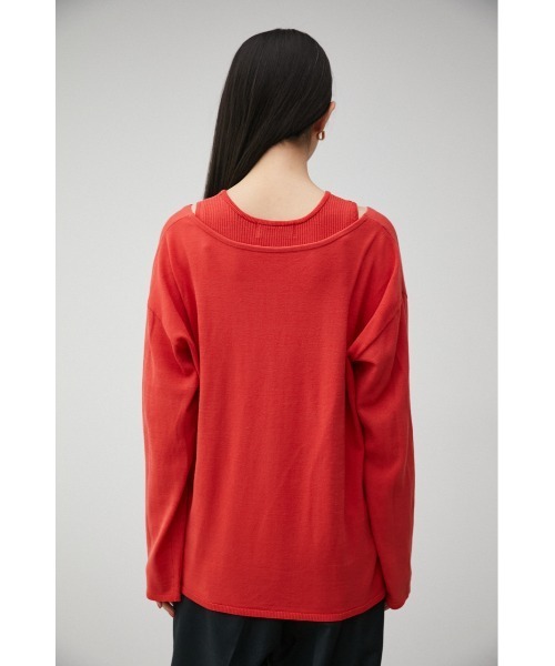 AZUL by moussy（アズールバイマウジー）の「2WAY LAYERED DEEP V/N TOPS/2WAYレイヤードディープブイネックトップス（シャツ/ブラウス・レディース・ブラック/オフホワイト/オレンジ・SMALL/MEDIUM）」の21枚目の写真