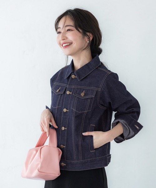 coca（coca）（コカ）の「コンパクトデニムジャケット（デニムジャケット・レディース・インディゴブルー/ブルー・M/L）」の2枚目の写真