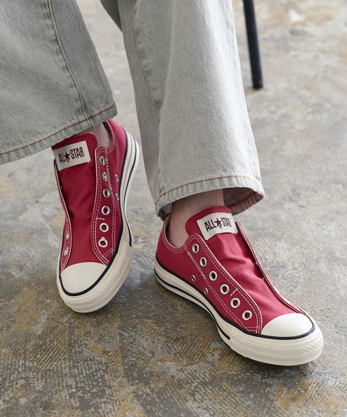 CONVERSE（コンバース）の「[ CONVERSE ]ALLSTAR SLIP3 OX オールスターキャンバススリッポン（スリッポン・レディース・ピンク/ブラック×ブラック/ホワイト/ブラック/ダークブラウン/ライトブルー/イエロー系/グレイッシュベージュ/ブラウン/グリーン・L/M/LL/S）」の10枚目の写真