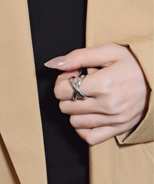 styiro(スタイロ)の「ニッケルフリー クロスライン メタルリング(リング・レディース・シルバー/ゴールド/シルバー系2/ゴールド系2・FREE)」の21枚目の写真
