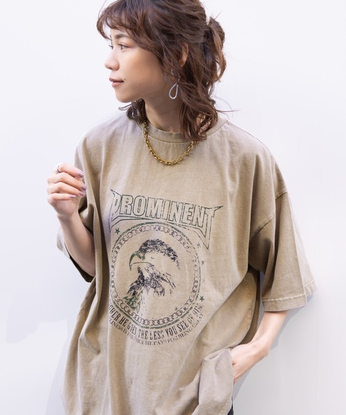 RAGEBLUE（レイジブルー）の「ヴィンテージライクロックTシャツ（Tシャツ/カットソー・レディース・ホワイト/ブラック/ベージュ・FREE）」の3枚目の写真