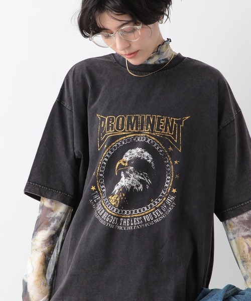 RAGEBLUE（レイジブルー）の「ヴィンテージライクロックTシャツ（Tシャツ/カットソー・レディース・ホワイト/ブラック/ベージュ・FREE）」の13枚目の写真