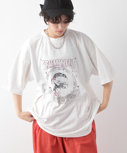 RAGEBLUE（レイジブルー）の「ヴィンテージライクロックTシャツ（Tシャツ/カットソー・レディース・ホワイト/ブラック/ベージュ・FREE）」の8枚目の写真