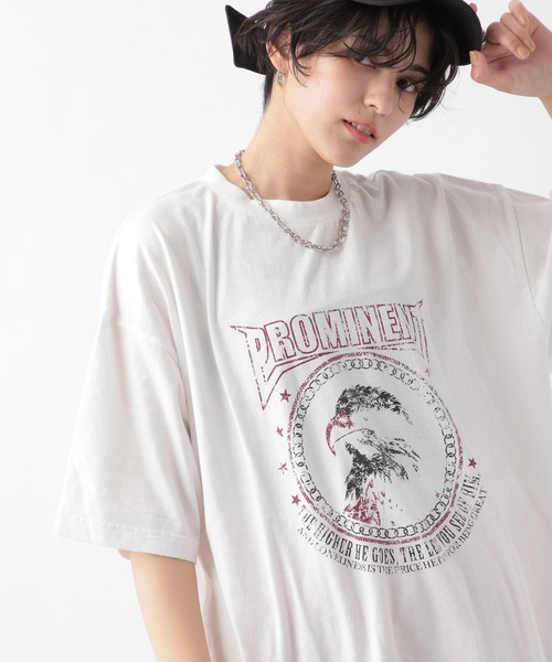 RAGEBLUE（レイジブルー）の「ヴィンテージライクロックTシャツ（Tシャツ/カットソー・レディース・ホワイト/ブラック/ベージュ・FREE）」の12枚目の写真