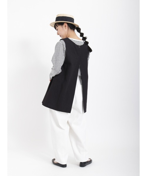 Samansa Mos2（サマンサ モスモス）の「コットンリネンVネックプルオーバーベスト（ベスト・レディース・キナリ/ブラック/ベージュ・ﾌﾘ-）」の21枚目の写真