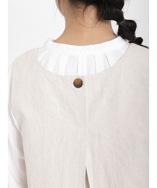 Samansa Mos2（サマンサ モスモス）の「コットンリネンVネックプルオーバーベスト（ベスト・レディース・キナリ/ブラック/ベージュ・ﾌﾘ-）」の20枚目の写真