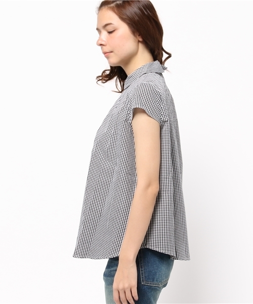 CIAOPANIC(チャオパニック)の「【Ciaopanic】 半袖後開きシャツBL(シャツ/ブラウス・レディース・ホワイト/ブルー/ブラック/ネイビー・FREE)」の6枚目の写真