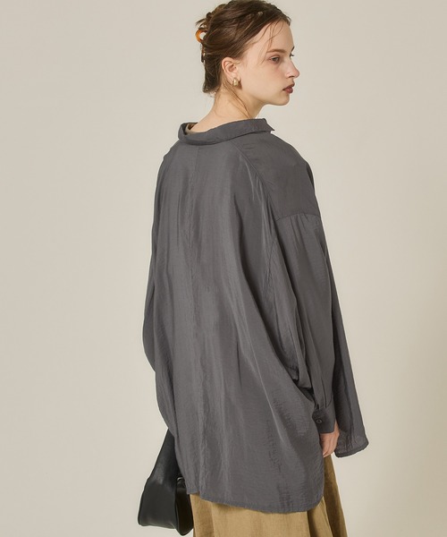 coca(coca)(コカ)の「シアービッグシルエットシャツ(シャツ/ブラウス・レディース・チャコール/ベージュ・L/M)」の13枚目の写真