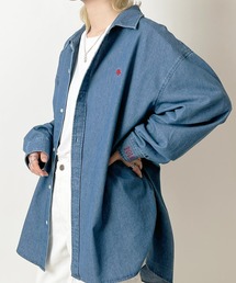 【POLO BCS】別注 ワンポイント刺繍 オーバーサイズレギュラーカラー ブロード / ストライプ / デニム ビッグシルエットシャツ