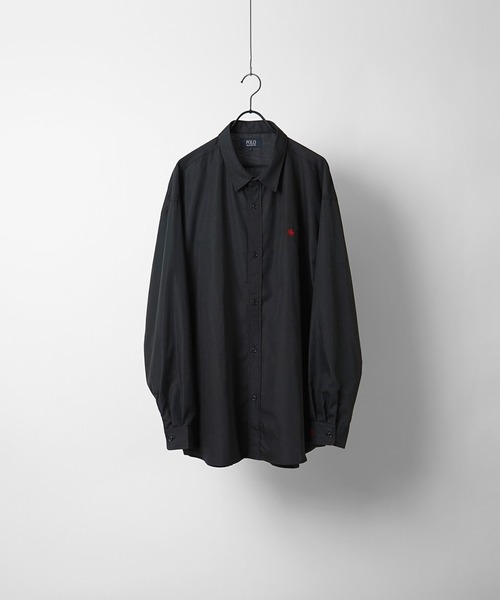 POLO BCS(ポロ ビーシーエス)の「【POLO BCS】別注 ワンポイント刺繍 オーバーサイズレギュラーカラー ブロード / ストライプ / デニム ビッグシルエットシャツ(シャツ/ブラウス・メンズ・グリーン/サックスブルー/ホワイト/サックスブルー系2/ブルー/パープル/ブラック/ブルー系その他/ブルー系その他2・M/L)」の12枚目の写真