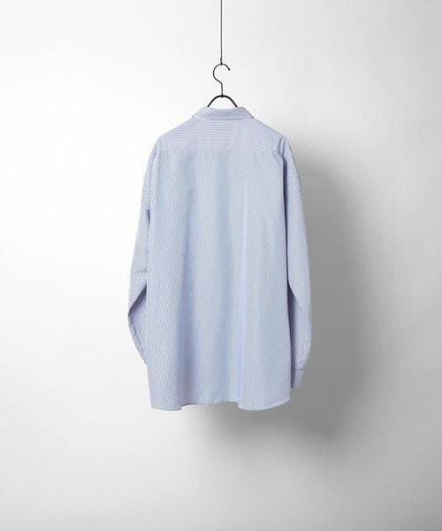 POLO BCS(ポロ ビーシーエス)の「【POLO BCS】別注 ワンポイント刺繍 オーバーサイズレギュラーカラー ブロード / ストライプ / デニム ビッグシルエットシャツ(シャツ/ブラウス・メンズ・グリーン/サックスブルー/ホワイト/サックスブルー系2/ブルー/パープル/ブラック/ブルー系その他/ブルー系その他2・M/L)」の19枚目の写真