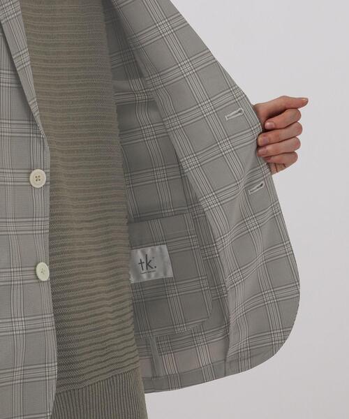 セール】◇チェックイージージャケット（テーラードジャケット）｜tk