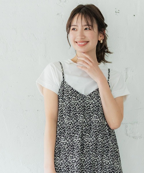 coca(coca)(コカ)の「フレンチスリーブTシャツ(Tシャツ/カットソー・レディース・ホワイト/ブラウン/ブラック/カーキ・S/M/L)」の2枚目の写真