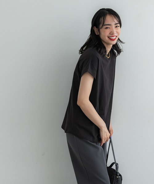 coca(coca)(コカ)の「フレンチスリーブTシャツ(Tシャツ/カットソー・レディース・ホワイト/ブラウン/ブラック/カーキ・S/M/L)」の14枚目の写真
