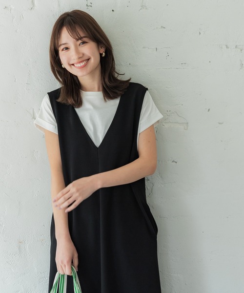 coca(coca)(コカ)の「フレンチスリーブTシャツ(Tシャツ/カットソー・レディース・ホワイト/ブラウン/ブラック/カーキ・S/M/L)」の11枚目の写真