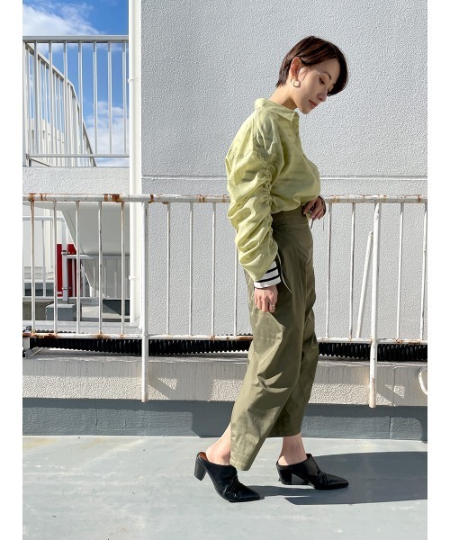 HEILIS(ヘイリス)の「シャーリングストレートスカート / ミリタリー ミリタリースカート ドロスト ロングスカート(スカート・レディース・ブラック/カーキ・FREE)」の11枚目の写真