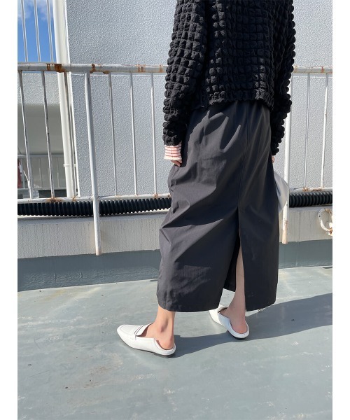 HEILIS(ヘイリス)の「シャーリングストレートスカート / ミリタリー ミリタリースカート ドロスト ロングスカート(スカート・レディース・ブラック/カーキ・FREE)」の12枚目の写真
