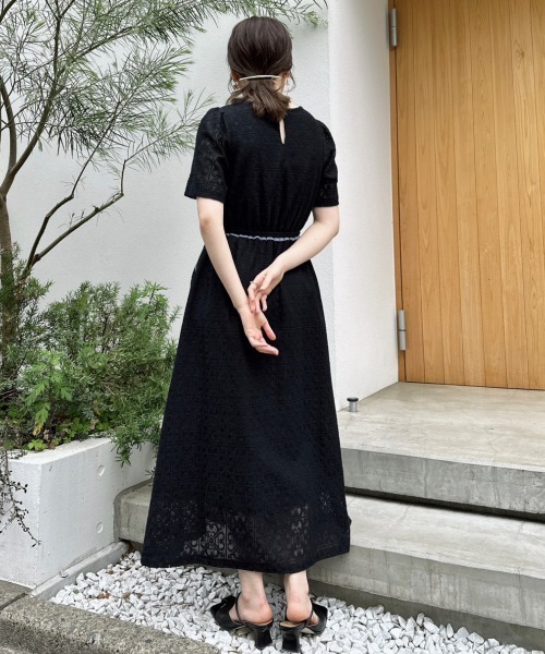 idem（イデム）の「idem crochet piping onepiece/ブロックレース