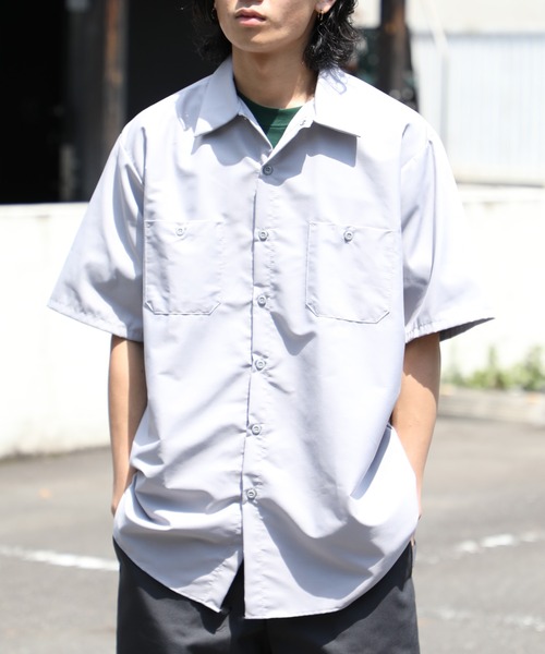 RED KAP（レッドキャップ）の「【RED KAP】4.25ozワークシャツ半袖 RDKP-S0024（シャツ/ブラウス・メンズ・ネイビー/オレンジ/ホワイト/ライトグレー/ブラウン/レッド/ライトグリーン/シルバーグレー/グリーン/バーガンディー/ブラック/ライトブルー/スカイブルー/カーキ/ブルー/チャコールグレー/グレー・L/M/XL/S）」の6枚目の写真