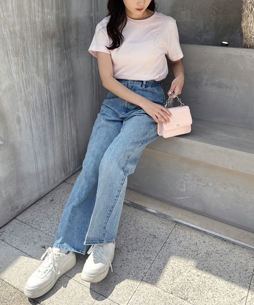 one after another NICE CLAUP（ワンアフターアナザーナイスクラップ）の「ワンポイントロゴTシャツ（Tシャツ/カットソー・レディース・オフホワイト/アイボリー/ピンク/ホワイト系その他・FREE）」の19枚目の写真