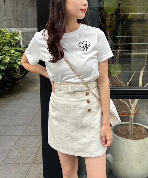 one after another NICE CLAUP（ワンアフターアナザーナイスクラップ）の「ワンポイントロゴTシャツ（Tシャツ/カットソー・レディース・オフホワイト/アイボリー/ピンク/ホワイト系その他・FREE）」の12枚目の写真