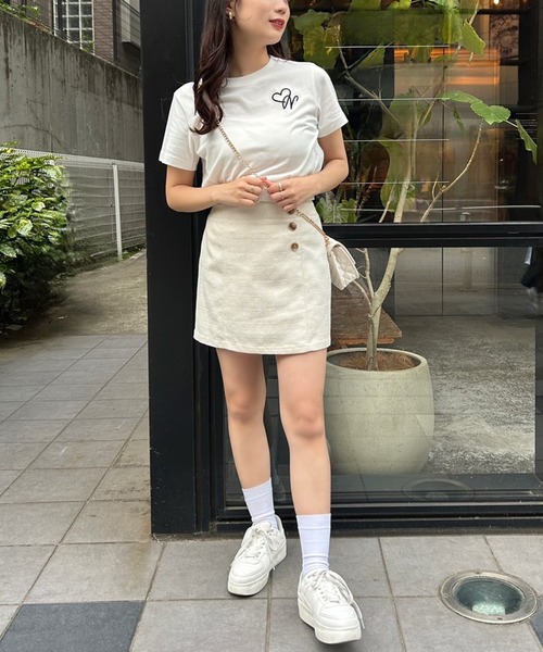 one after another NICE CLAUP（ワンアフターアナザーナイスクラップ）の「ワンポイントロゴTシャツ（Tシャツ/カットソー・レディース・オフホワイト/アイボリー/ピンク/ホワイト系その他・FREE）」の10枚目の写真