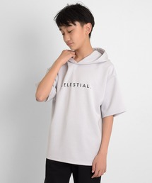 GLAZOS | 【接触冷感】エアリークッション・アソートロゴ切替半袖パーカー(パーカー)