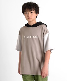 GLAZOS | 【接触冷感】エアリークッション・アソートロゴ切替半袖パーカー(パーカー)