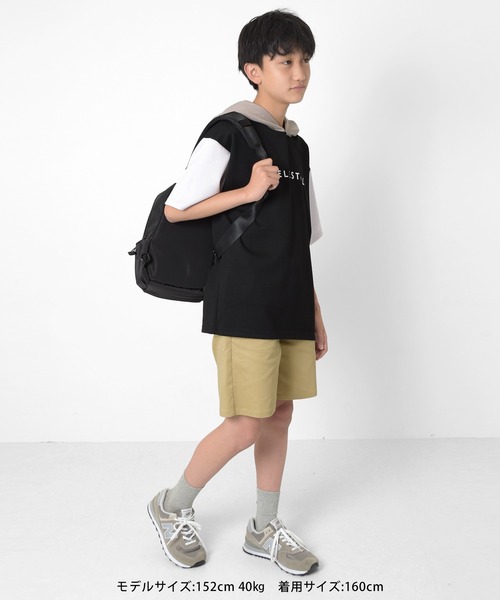 GLAZOS（グラソス）の「【接触冷感】エアリークッション・アソートロゴ切替半袖パーカー（パーカー・キッズ・ブラック/ホワイト/ライトグレー・140cm/170cm/150cm/160cm）」の19枚目の写真