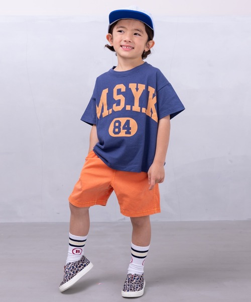 Life Support Products（ライフサポートプロダクツ）の「ハンソデカレッジTシャツ(80～150cm)（Tシャツ/カットソー・キッズ・チャコール/ネイビー/イエロー/オレンジ/グリーン/オフホワイト・80/90/95/100/110/120/130/140/150）」の7枚目の写真