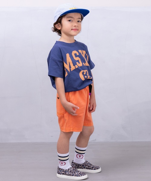 Life Support Products（ライフサポートプロダクツ）の「ハンソデカレッジTシャツ(80～150cm)（Tシャツ/カットソー・キッズ・チャコール/ネイビー/イエロー/オレンジ/グリーン/オフホワイト・80/90/95/100/110/120/130/140/150）」の8枚目の写真