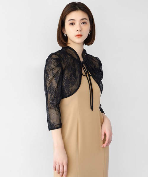 ★新品★Girl ハイネックレースブラウス付きキャミワンピースロング丈 結婚式 セール】ハイネックレースブラウス付きキャミワンピース Iライン
