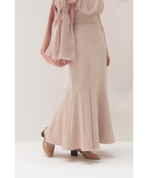 muguet（ミュゲ）の「crepe mermaid skirt（スカート・レディース・ピンクベージュ・SMALL/MEDIUM）」の4枚目の写真